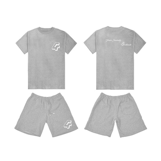 Grey x White Short Set