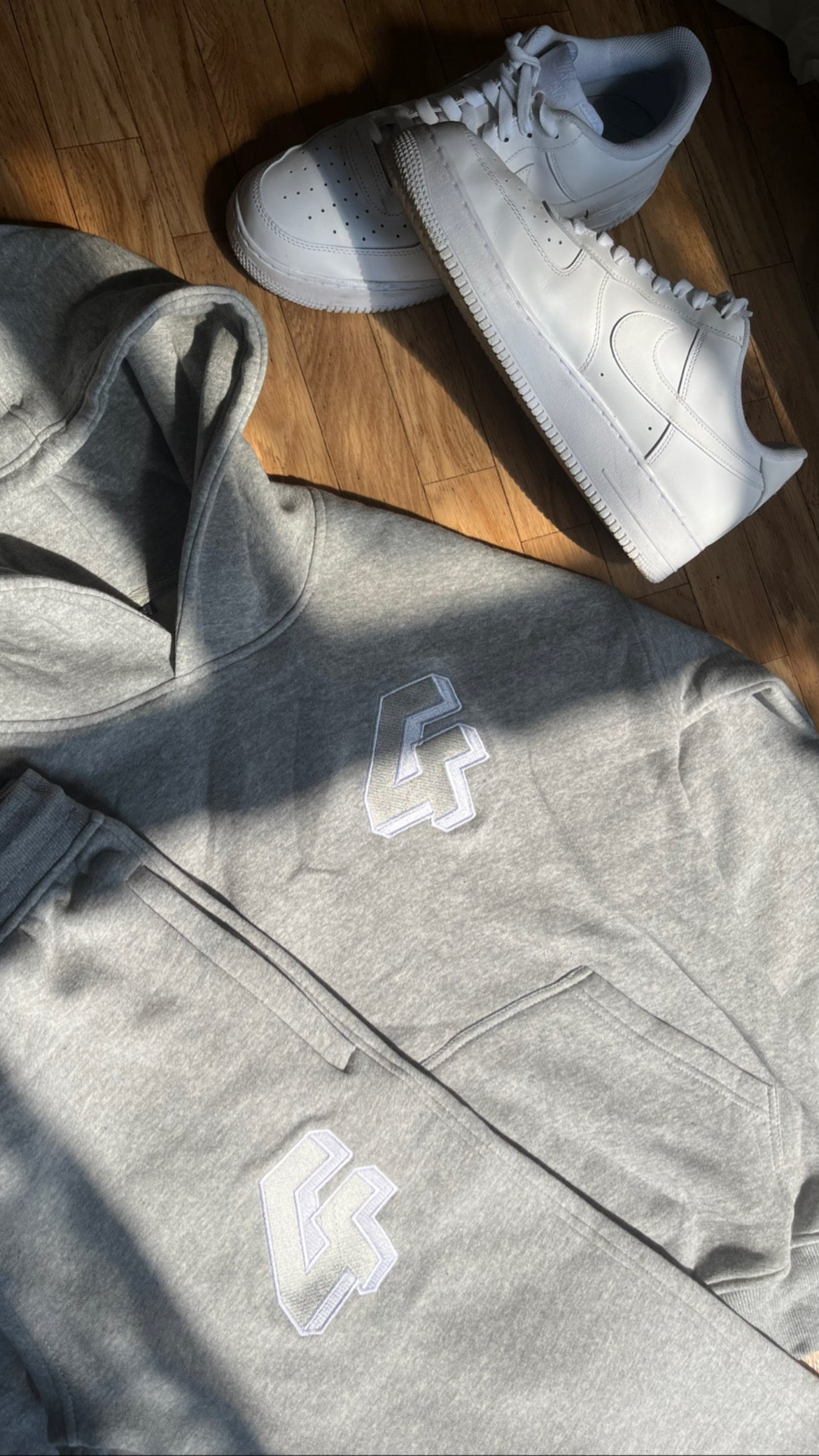 Hooded Grey x White  "4ortunate" Tracksuit